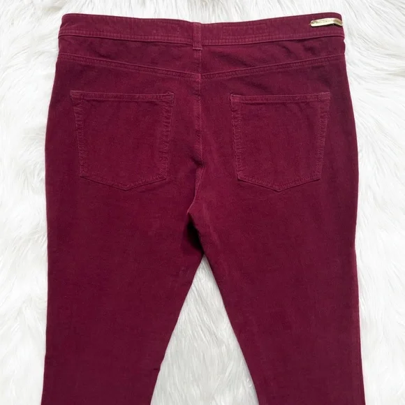 SOLD-Anthropologie Burgundy Wine Micro Cord Skinny Chino Pants - Picture 6 of 11
